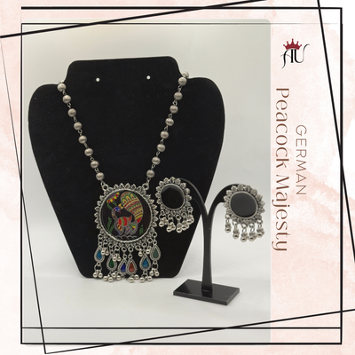 peacock-style-silver-oxidized-jewellery
